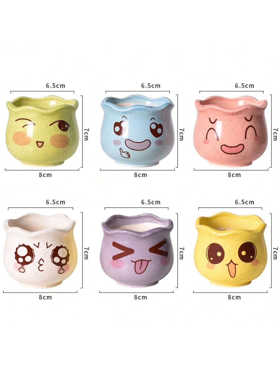 6pcs/set Cartoon Cute Ceramic  - огляд і ціна Aloe Vera Pot