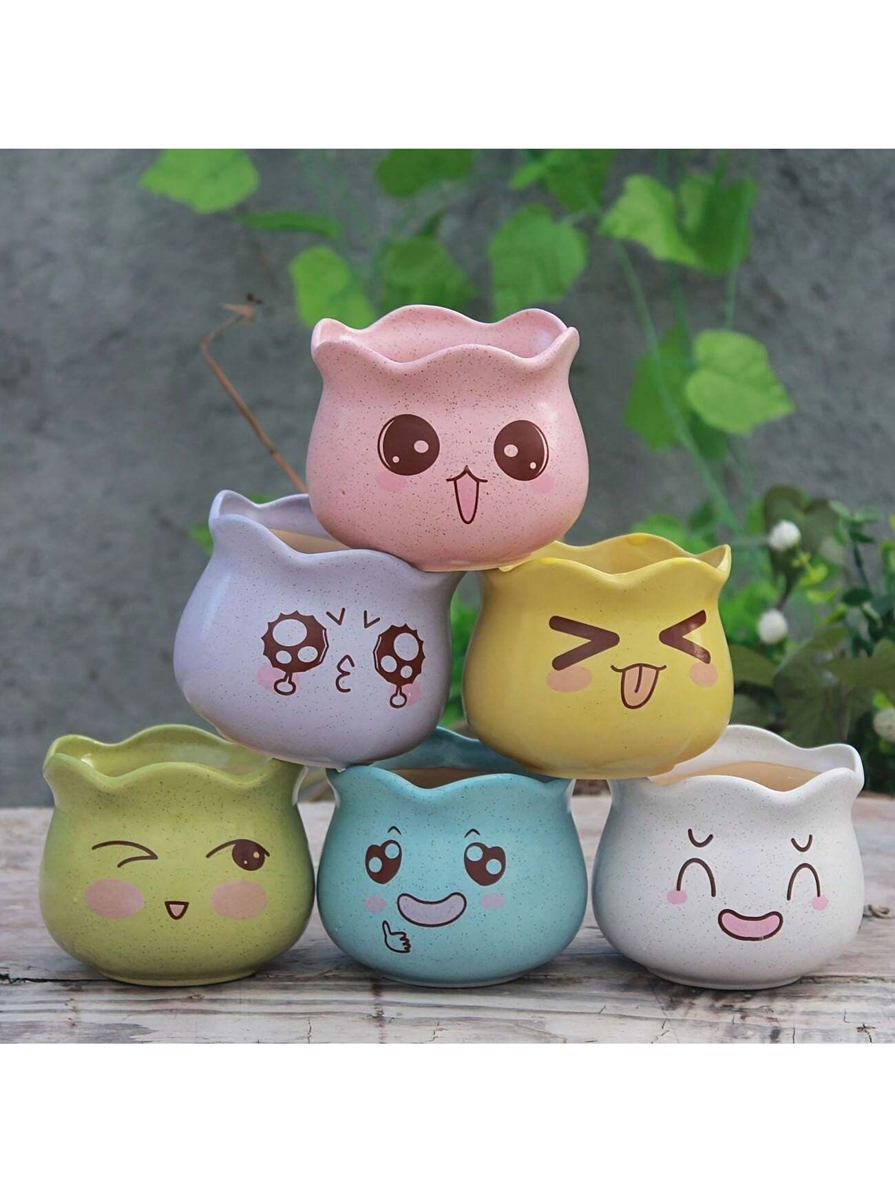 6pcs/set Cartoon Cute Ceramic  - огляд і ціна Aloe Vera Pot