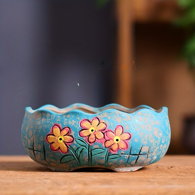 Vintage Hand-Painted Ceramic S - огляд і ціна Aloe Vera Pot
