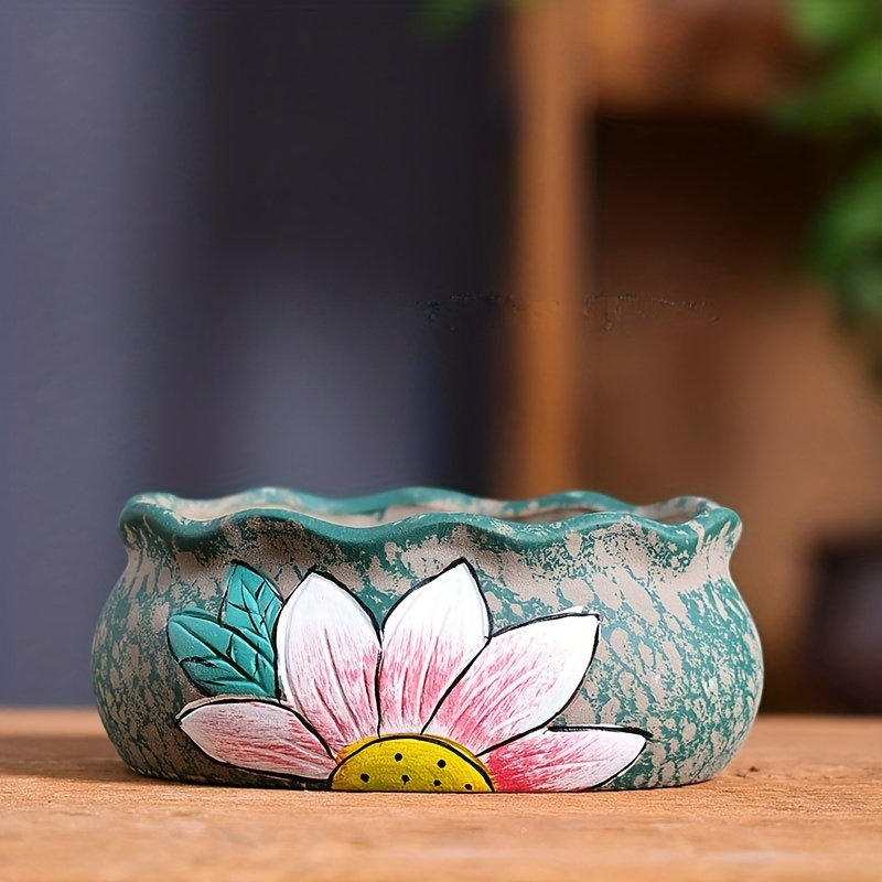 Vintage Hand-Painted Ceramic S - огляд і ціна Aloe Vera Pot
